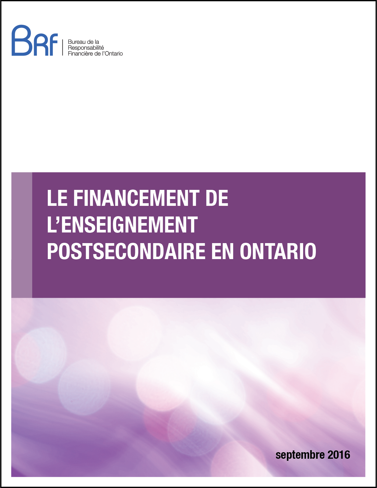 Le financement de l’enseignement postsecondaire en Ontario